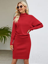 Load image into Gallery viewer, Women's Turtleneck Long Sleeve Slim Fit Sweater Dress +
