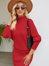 Load image into Gallery viewer, Women's Turtleneck Long Sleeve Slim Fit Sweater Dress +
