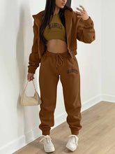 Load image into Gallery viewer, New Letter Printed Hooded Sports and Leisure Sweatsuit Three-piece  Set +
