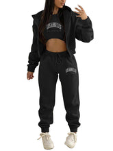 Load image into Gallery viewer, New Letter Printed Hooded Sports and Leisure Sweatsuit Three-piece  Set +
