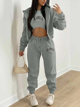 Load image into Gallery viewer, New Letter Printed Hooded Sports and Leisure Sweatsuit Three-piece  Set +
