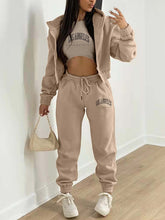 Load image into Gallery viewer, New Letter Printed Hooded Sports and Leisure Sweatsuit Three-piece  Set +
