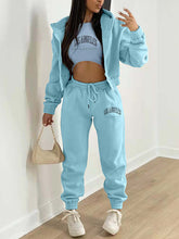 Load image into Gallery viewer, New Letter Printed Hooded Sports and Leisure Sweatsuit Three-piece  Set +
