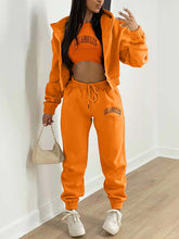 Load image into Gallery viewer, New Letter Printed Hooded Sports and Leisure Sweatsuit Three-piece  Set +
