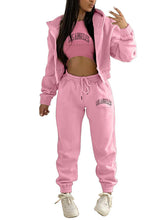 Load image into Gallery viewer, New Letter Printed Hooded Sports and Leisure Sweatsuit Three-piece  Set +
