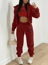 Load image into Gallery viewer, New Letter Printed Hooded Sports and Leisure Sweatsuit Three-piece  Set +
