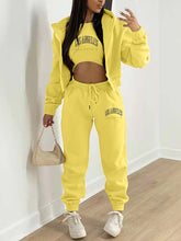 Load image into Gallery viewer, New Letter Printed Hooded Sports and Leisure Sweatsuit Three-piece  Set +
