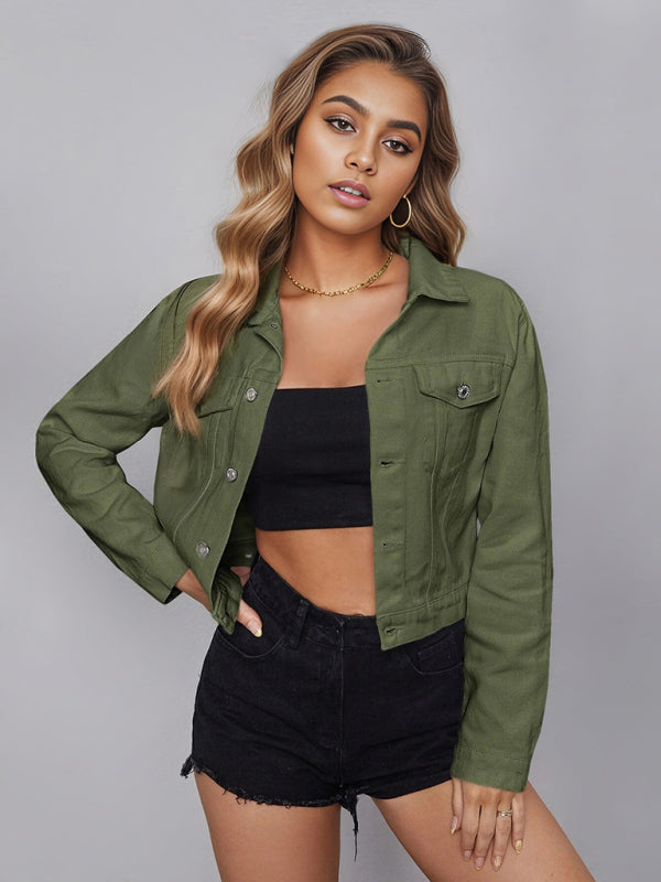 Women's New Casual Denim Short Jacket +