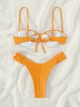 Load image into Gallery viewer, Female Sexy Suspender Pleated Beach Bikini Women&#39;s Swimsuit+
