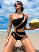 Load image into Gallery viewer, New Solid Color Hollow Mesh Sexy Bikini One-piece Swimsuit +
