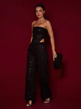 Load image into Gallery viewer, Women&#39;s Casual Sequined Denim Straight Pants +
