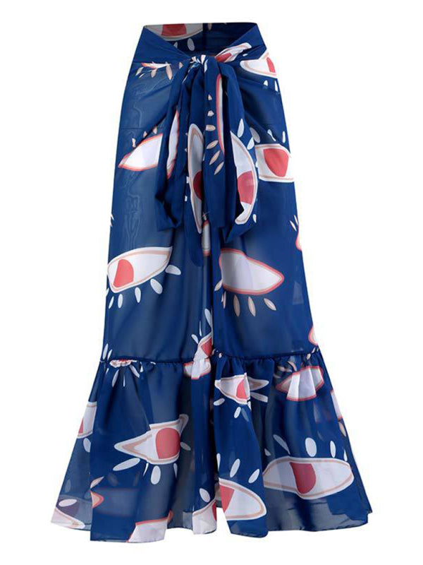 New Holiday Eyeballs Print Beach Skirt +