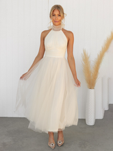 Load image into Gallery viewer, New Style Halter Neck Mesh Turtleneck Dress +

