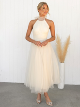 Load image into Gallery viewer, New Style Halter Neck Mesh Turtleneck Dress +
