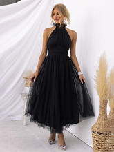 Load image into Gallery viewer, New Style Halter Neck Mesh Turtleneck Dress +
