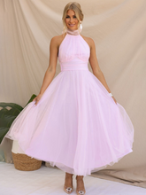 Load image into Gallery viewer, New Style Halter Neck Mesh Turtleneck Dress +
