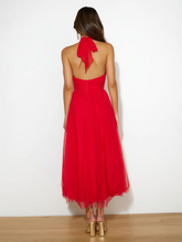 Load image into Gallery viewer, New Style Halter Neck Mesh Turtleneck Dress +
