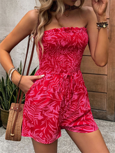 Load image into Gallery viewer, New women&#39;s one-shoulder elastic printed tube top jumpsuit +++
