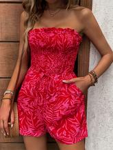 Load image into Gallery viewer, New women&#39;s one-shoulder elastic printed tube top jumpsuit +++

