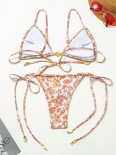 Load image into Gallery viewer, Women&#39;s Holiday Fashion Sexy Printed Split Swimsuit Strappy Backless Bikini +
