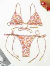 Load image into Gallery viewer, Women&#39;s Holiday Fashion Sexy Printed Split Swimsuit Strappy Backless Bikini +
