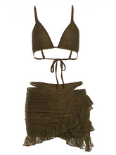 Load image into Gallery viewer, Ladies New Fashion Hot Girl Suspenders Lace Sexy Panties Hip Skirt Three Piece Suit +
