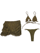 Load image into Gallery viewer, Ladies New Fashion Hot Girl Suspenders Lace Sexy Panties Hip Skirt Three Piece Suit +
