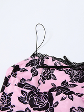 Load image into Gallery viewer, Women&#39;s New Fashion Rose Print Suspenders Sexy Slim Hip Skirt Suit +
