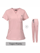 Load image into Gallery viewer, Scrubs V-neck Short-sleeved Hospital Nurse Suit Doctor Uniform Female Operating Room Washing Clothes +
