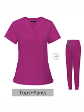 Load image into Gallery viewer, Scrubs V-neck Short-sleeved Hospital Nurse Suit Doctor Uniform Female Operating Room Washing Clothes +
