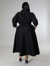Load image into Gallery viewer, Fashionable Plus Size Women&#39;s Solid Color Long Sleeve Shirt Dresses +
