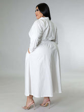 Load image into Gallery viewer, Fashionable Plus Size Women&#39;s Solid Color Long Sleeve Shirt Dresses +
