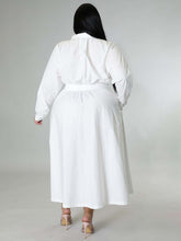 Load image into Gallery viewer, Fashionable Plus Size Women&#39;s Solid Color Long Sleeve Shirt Dresses +
