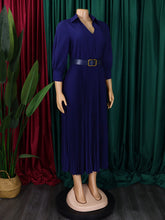 Load image into Gallery viewer, Plus Size Women&#39;s V Neck Pleated Dress +
