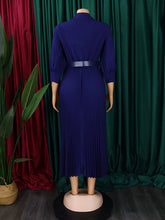 Load image into Gallery viewer, Plus Size Women&#39;s V Neck Pleated Dress +
