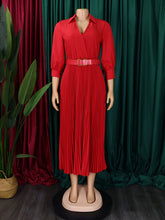 Load image into Gallery viewer, Plus Size Women&#39;s V Neck Pleated Dress +
