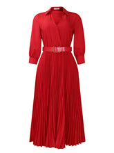 Load image into Gallery viewer, Plus Size Women&#39;s V Neck Pleated Dress +
