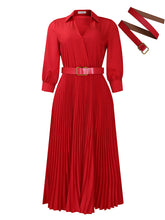 Load image into Gallery viewer, Plus Size Women&#39;s V Neck Pleated Dress +
