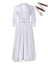 Load image into Gallery viewer, Plus Size Women&#39;s V Neck Pleated Dress +
