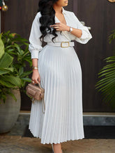 Load image into Gallery viewer, Plus Size Women&#39;s V Neck Pleated Dress +

