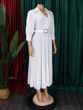 Load image into Gallery viewer, Plus Size Women&#39;s V Neck Pleated Dress +

