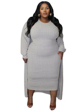 Load image into Gallery viewer, Large Size Women&#39;s Dress New Casual Fashion Long-sleeved Jacket Two-piece Suit +
