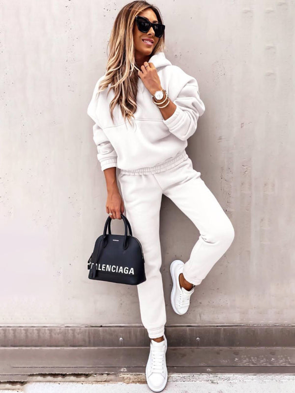 Fashion Long-Sleeved Sports Casual Sweatshirt Suit Two-Piece Set +