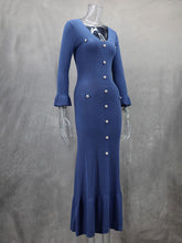 Load image into Gallery viewer, Autumn Winter Fashion Long Slim Fit Knitted Long-sleeved Dress +
