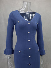 Load image into Gallery viewer, Autumn Winter Fashion Long Slim Fit Knitted Long-sleeved Dress +
