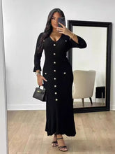 Load image into Gallery viewer, Autumn Winter Fashion Long Slim Fit Knitted Long-sleeved Dress +
