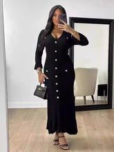 Load image into Gallery viewer, Autumn Winter Fashion Long Slim Fit Knitted Long-sleeved Dress +
