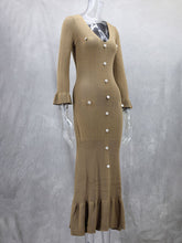 Load image into Gallery viewer, Autumn Winter Fashion Long Slim Fit Knitted Long-sleeved Dress +
