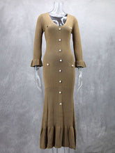 Load image into Gallery viewer, Autumn Winter Fashion Long Slim Fit Knitted Long-sleeved Dress +
