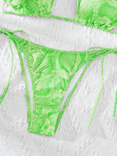 Load image into Gallery viewer, Classic Snakeskin Hollow Lace-up Multi-color Bikini +
